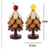 1set Wooden Christmas Tree Coaster Heat-Resistant Pad Set Multi-Functional Table Mats Home Kitchen Dining Holiday Decor(1set Apple) view 2