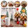 1set Wooden Christmas Tree Coaster Heat-Resistant Pad Set Multi-Functional Table Mats Home Kitchen Dining Holiday Decor(1set Apple) view 3