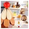 1set Wooden Christmas Tree Coaster Heat-Resistant Pad Set Multi-Functional Table Mats Home Kitchen Dining Holiday Decor(1set Apple) view 4