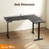 Casaottima 63 Inch Reversible L Shaped Electric Standing Desk, Ergonomic Height Adjustable Desk, Large Lift Corner Stand up Table for Workstation, Home Office, Reception Room, Black view 4