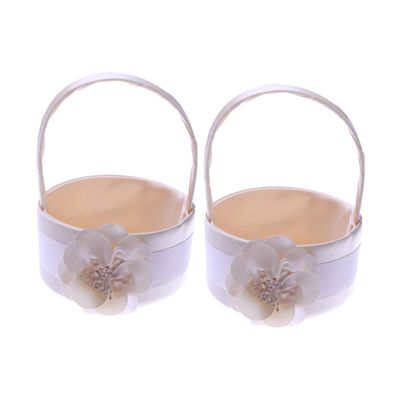 2pcs Satin Wedding Flower Basket for Petal Scattering