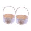 2pcs Satin Wedding Flower Basket for Petal Scattering view 1