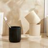 2pcs Black Mouthwash Cup Set with Tray - Stylish Solid Color Gargle Cups for Couples & Family Bathroom Accessories - Durable & Easy to Clean view 3