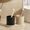 2pcs Black Mouthwash Cup Set with Tray - Stylish Solid Color Gargle Cups for Couples & Family Bathroom Accessories - Durable & Easy to Clean view 4