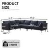 106" W Sectional L Shaped Sofa Couch Set for Living Room, Convertible Oversized 6-Seat Corner Sofa Sets with 2 Pillows, Modern Linen Sofas with Metal Legs for Living Room Apartment view 4