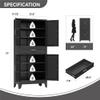 XIOMIOHTRQ Metal Storage Cabinet with Drawer, 71" Tall Storage Cabinets with Adjustable Shelves,Black Farmhouse Freestanding Kitchen Pantry Cabinet for Dining Room, Living Room view 2