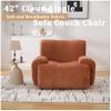 42" Cloud Single Sofa Couch Chair, Giant Bean Bag Chair with Wider Armrest, Comfy Deep Seat Chenille Boneless Couch Armchair for Living Room Bedroom Apartment, Dorms, No Assembly Needed (Orange) view 4