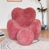WENMEE Lounge Chair, with Ball Footrest Comfy Wool Curly Fabric for Living Room, Bedroom, Dormitory(White) view 4