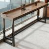 Quvex Narrow Bar Table with Raised Edge & Solid Wood Top, Farmhouse Long Bar Table, Industrial Rectangle Counter Height Pub Tables, for Home Office, Coffee Shop, Small Space -Tables Only view 1