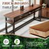 Quvex Narrow Bar Table with Raised Edge & Solid Wood Top, Farmhouse Long Bar Table, Industrial Rectangle Counter Height Pub Tables, for Home Office, Coffee Shop, Small Space -Tables Only view 3