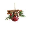 3pcs Christmas Bell Antlers Bow Pinecone Bell Mixed Pendant Christmas Tree Showcase Car Hanging Decoration(Wine red) view 1