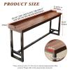 Quvex Narrow Bar Table with Raised Edge & Solid Wood Top, Farmhouse Long Bar Table, Industrial Rectangle Counter Height Pub Tables, for Home Office, Coffee Shop, Small Space -Tables Only view 2