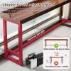 Quvex Narrow Bar Table with Raised Edge & Solid Wood Top, Farmhouse Long Bar Table, Industrial Rectangle Counter Height Pub Tables, for Home Office, Coffee Shop, Small Space -Tables Only view 4