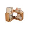 1-Tier L-Shaped Corner Shelf with Open Display Shelving, 13.4-Inch Bookshelf for Home Office, Living Room, or Bedroom (Light Walnut Wood, Natural Finish) view 1