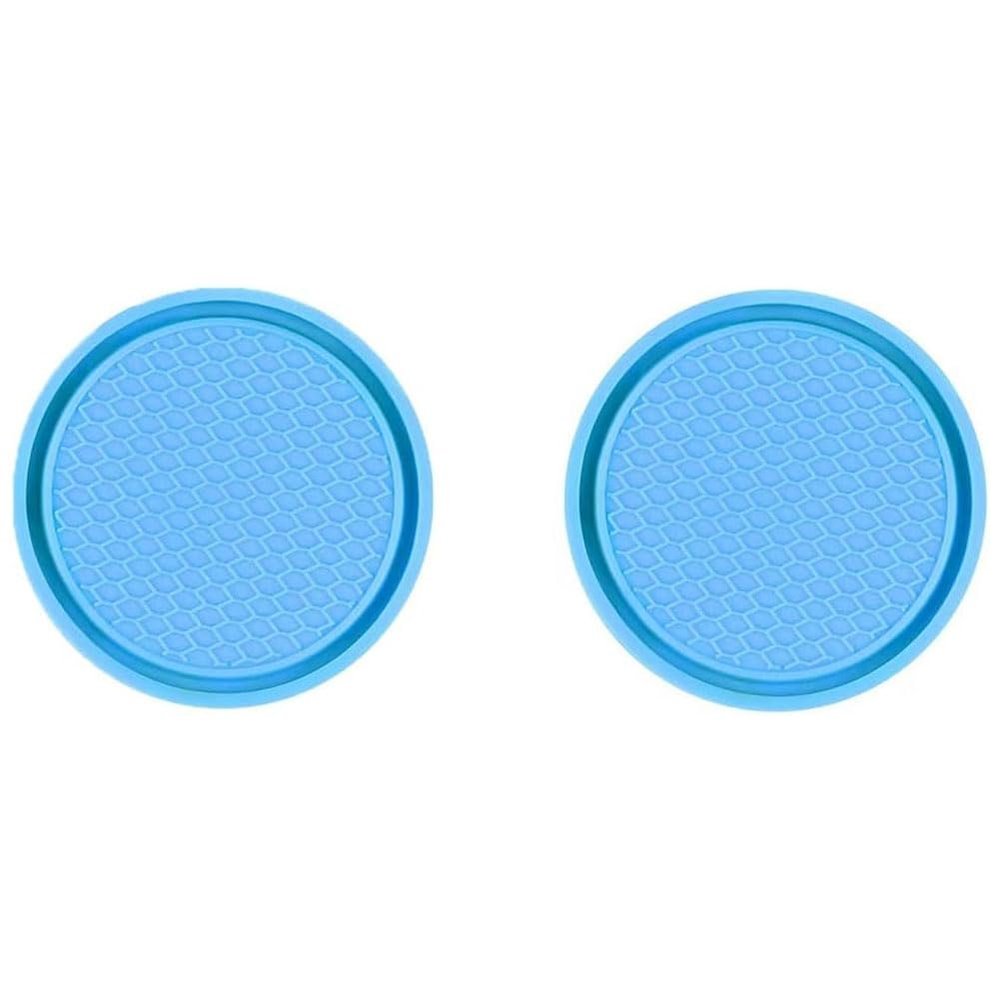 SAGECARW 2 PCS Car Cup Holder Coaster for Kia NIRO 2017-2021, Rubber Universal Non Slip Spill Waterproof Embedded in Ornaments Interior Accessories,D/Blue