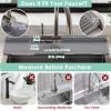 24 Inch Silicone Faucet Mat for Kitchen Sink Splash Guard - 7 Slope Water Draining Mat With Fasten Button for Bathroom Area (Dark Grey, 24''x5.5'') view 2