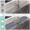 24 Inch Silicone Faucet Mat for Kitchen Sink Splash Guard - 7 Slope Water Draining Mat With Fasten Button for Bathroom Area (Dark Grey, 24''x5.5'') view 3