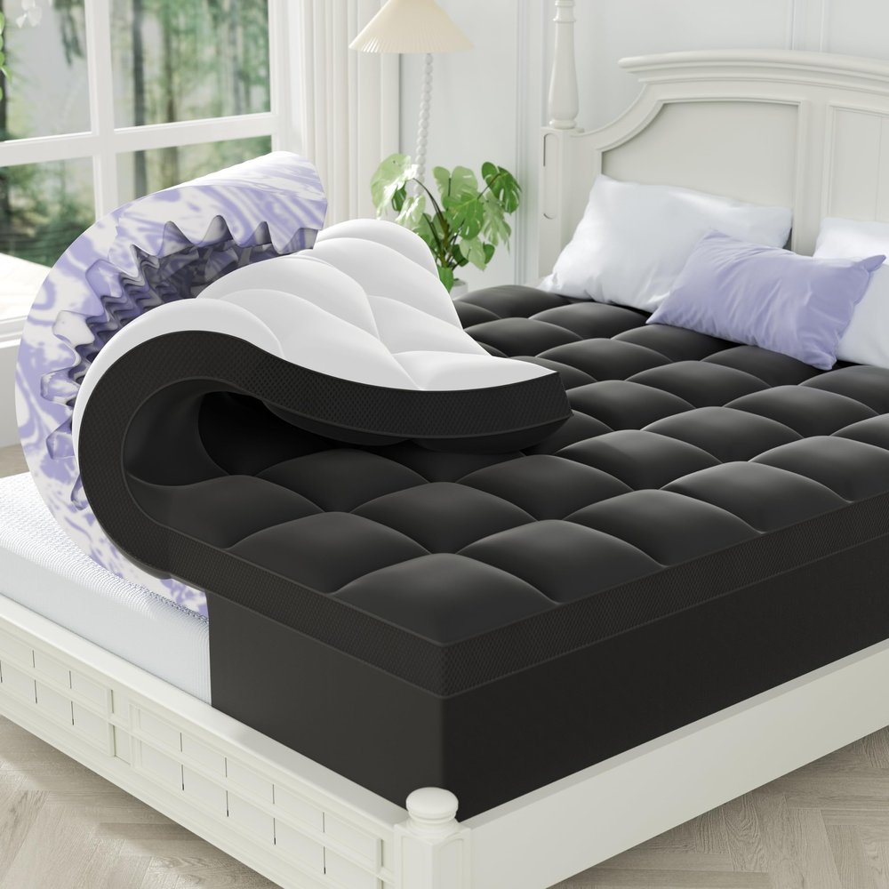 ChiXpace Dual Layer 5 Inch Memory Foam Mattress Topper Queen