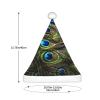 JBYJBX Fresh Peacock Print Christmas Hat Party Xmas Holiday Festive Adult Unisex Santa Cap Themed Decoration view 3