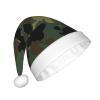 JBYJBX Camouflage Pattern Print Christmas Hat Party Xmas Holiday Festive Adult Unisex Santa Cap Themed Decoration view 2