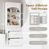 VRAXO Modern 83.7inch High Kitchen Pantry, Freestanding Tall Kitchen Hutch with Faux Marble Top,Cupboard Cabinet with 5 Storage Drawers and Adjustable Shelf, Set of 2, White view 3