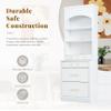VRAXO Modern 83.7inch High Kitchen Pantry, Freestanding Tall Kitchen Hutch with Faux Marble Top,Cupboard Cabinet with 5 Storage Drawers and Adjustable Shelf, Set of 2, White view 4