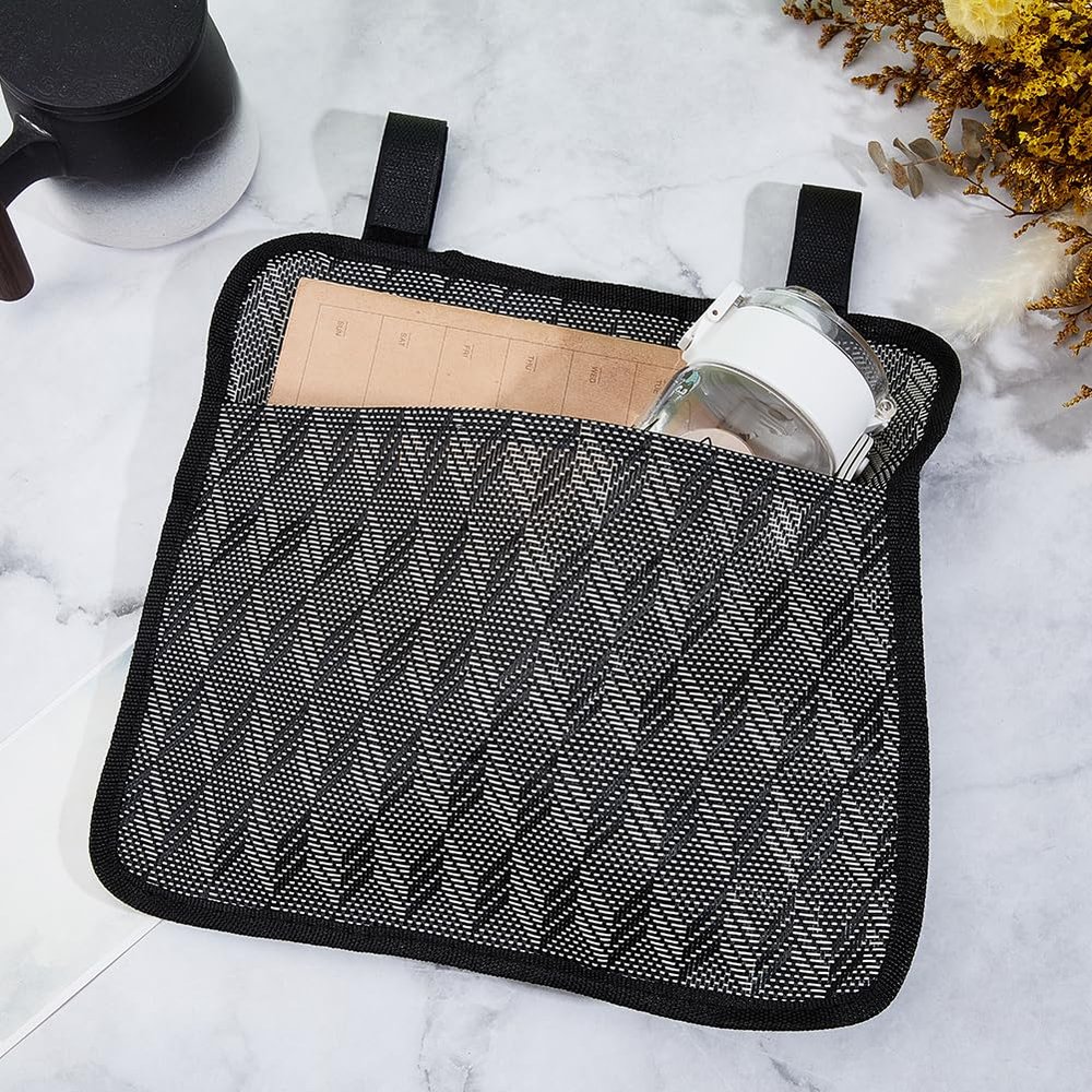 GORGECRAFT 41 * 30cm Armrest Chair Side Organizer Beach Chair Hanging Bag Cloth Bedside Caddy Organizers Gray Bed Buk Storage Bag Wheelchair Hanging Side Pocket Bag for Magazines Books Water Bottle