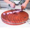 AUPUXNSX Solid Wood Cutting Board Kitchen Home Authentic Iron Wood Whole Wood Round Chopping Block with Handle Best Kitchen Chopping Board for Meat (One color-33 * 5cm view 4