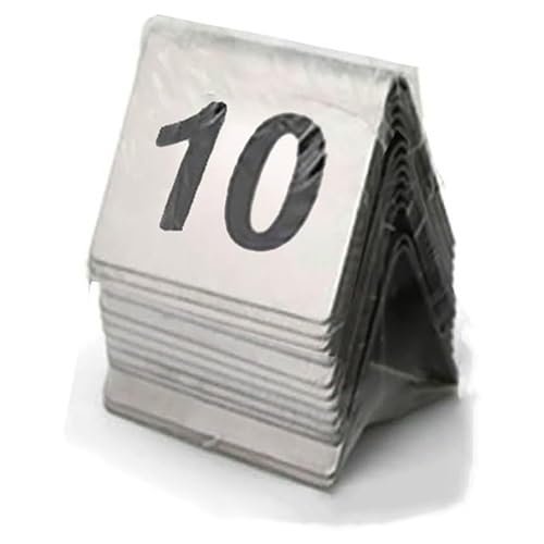 Double-sides Stainless Steel Table Sign Card Number Card Wedding Restaurant Cafe Bar Place Desk Holder(1 to 10)