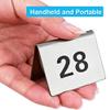 Double-sides Stainless Steel Table Sign Card Number Card Wedding Restaurant Cafe Bar Place Desk Holder(1 to 10) view 2