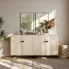 FENLINJOY Set of 2 Storage Cabinet with Doors, Modern White Accent Cabinet, Free Standing Cabinet, Wooden Buffet Sideboards for Kitchen,Home OfficeBeige view 1