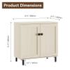 FENLINJOY Set of 2 Storage Cabinet with Doors, Modern White Accent Cabinet, Free Standing Cabinet, Wooden Buffet Sideboards for Kitchen,Home OfficeBeige view 2