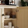 FENLINJOY Set of 2 Storage Cabinet with Doors, Modern White Accent Cabinet, Free Standing Cabinet, Wooden Buffet Sideboards for Kitchen,Home OfficeBeige view 4