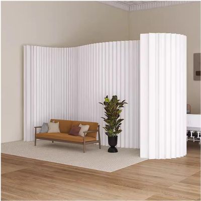 JevLoN Paper Room Divider Retractable Partition Wall Folding Privacy Screen Portable Accordion Paper Wall Separators for Living Room, Office, Store, Event Exhibition(White,200X500CM/78.7x196.8in)