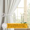 2 Pack Curtain Holdbacks, USFOOK Decorative Window Drapery Tiebacks (2 Pack/1 Pair), Curtain Tie Back Hooks for Wall with White Twisted Cage Finials (3.45" L x 5.35" W) view 2