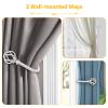 2 Pack Curtain Holdbacks, USFOOK Decorative Window Drapery Tiebacks (2 Pack/1 Pair), Curtain Tie Back Hooks for Wall with White Twisted Cage Finials (3.45" L x 5.35" W) view 3