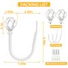2 Pack Curtain Holdbacks, USFOOK Decorative Window Drapery Tiebacks (2 Pack/1 Pair), Curtain Tie Back Hooks for Wall with White Twisted Cage Finials (3.45" L x 5.35" W) view 4