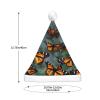 FKGKDF Monarch Butterflies Print Led Christmas Hat Decorations, Unisex Xmas Hat For Holiday Parties Supplies view 4