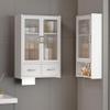 Wall-Mounted Bathroom Storage Cabinet, Over-The-Toilet Organizer with Doors, Versatile Hanging Cabinet for Bathroom, Kitchen, Living Room, Office - White A view 4
