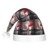 ABYchdd Eiffel Tower With Red Umbrella Print Adult Glowing Led Christmas Hat, Polyester 3-Mode Light Led Hat For Holiday Gatherings view 3