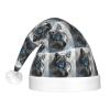 ABYchdd Blue Eyes Wolf Print Adult Glowing Led Christmas Hat, Polyester 3-Mode Light Led Hat For Holiday Gatherings view 3