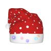 FKGKDF Red And White Polka Dots Print Led Christmas Hat Decorations, Unisex Xmas Hat For Holiday Parties Supplies view 2