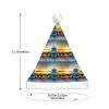 ABYchdd Aircraft Plane At Sunsets Print Adult Glowing Led Christmas Hat, Polyester 3-Mode Light Led Hat For Holiday Gatherings view 4