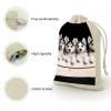 FodPand 8-Pack Cotton Linen Drawstring Bags 6.7 X 4.9 Inches Natural Small Storage Bag, Reusable Husky Dog Gift Pouch for Storage, Travel, Jewelry & Organizing view 3