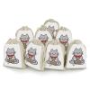 FodPand 8-Pack Cotton Linen Drawstring Bags 6.7 X 4.9 Inches Natural Small Storage Bag, Reusable Gray Cartoon Cat Gift Pouch for Storage, Travel, Jewelry & Organizing view 1