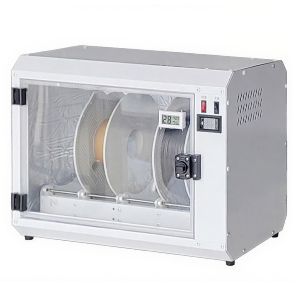 3D Printer Filament Dryer Box, 4-Coil Filament Dehydrator w/Hot-Air Circulation, 0-70 Temperature Control, Filament Dehydrator Storage Box for ABS