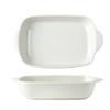 Roast Rectangular Ceramic Double-Handled Baking Pan Household Use Oven Microwave Steak Baked Rice Pasta(White,Medium) view 1
