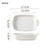 Roast Rectangular Ceramic Double-Handled Baking Pan Household Use Oven Microwave Steak Baked Rice Pasta(White,Medium) view 2
