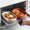 Roast Rectangular Ceramic Double-Handled Baking Pan Household Use Oven Microwave Steak Baked Rice Pasta(White,Medium) view 4