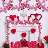 50 Ft Valentines Heart Tinsel Garland Decorations, Valentines Day Red Pink White Metallic Garland Valentine's Day Decorations for Home Indoor Outdoor Wedding Hanging Valentines Day Decor view 2